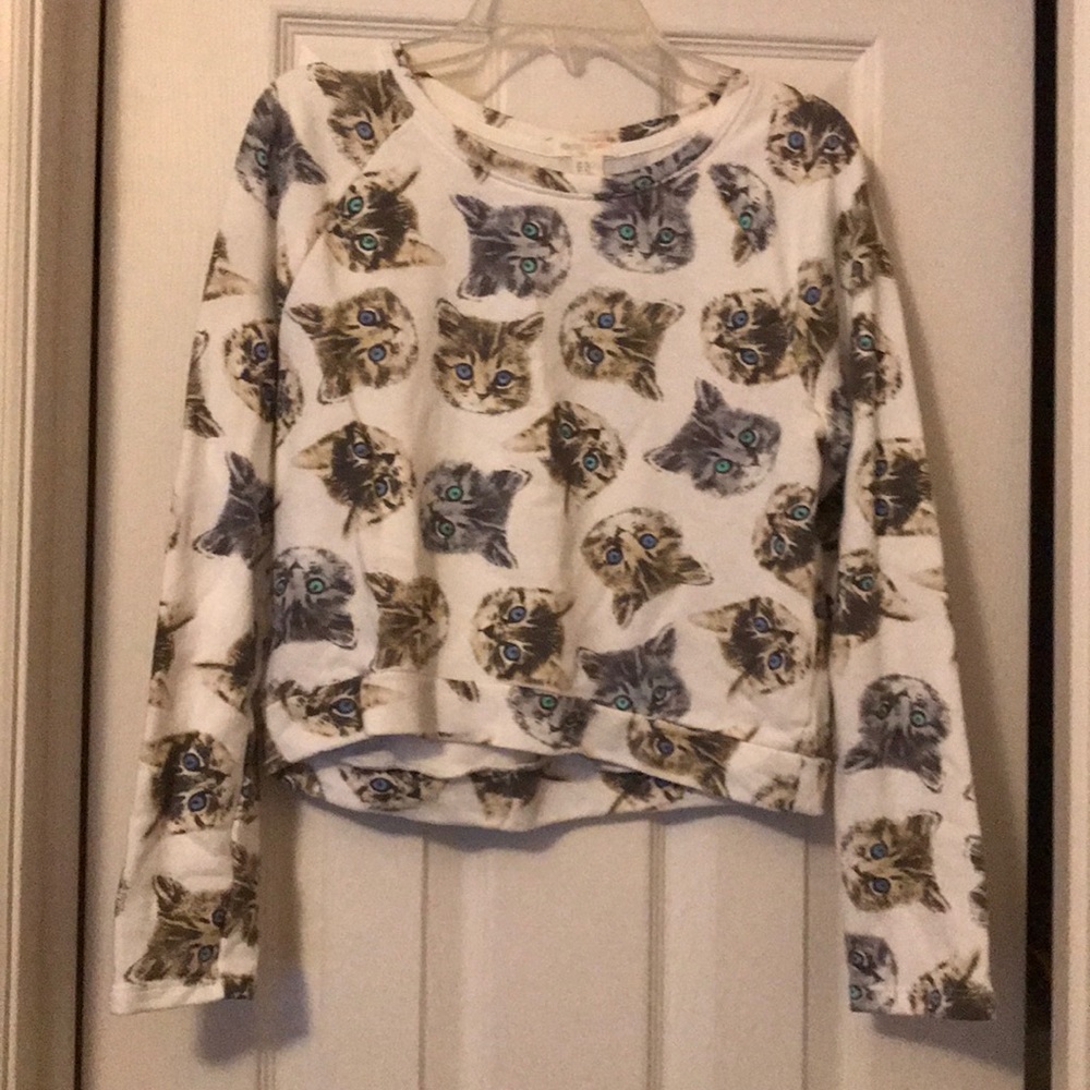 Forever 21 girls cat print sweatshirt
